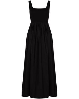 Matteau Gathered-Waist Sleeveless Maxi Dress - Black