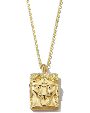 David Webb 18K And Platinum Taurus-Zodiac Diamond Necklace - Metallic