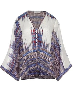 Devotion Paisley-Print V-Neck Blouse - Purple