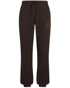 KARL LAGERFELD Logo-Embroidered Trousers - Brown