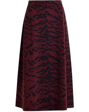 Essentiel Antwerp Tiger-Print Midi Skirt - Purple