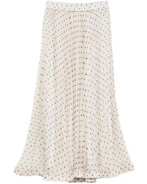 P.A.R.O.S.H. Pallina Polka-Dot Maxi Skirt - White