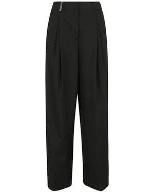 Peserico Pleated Tailored Trousers - Black