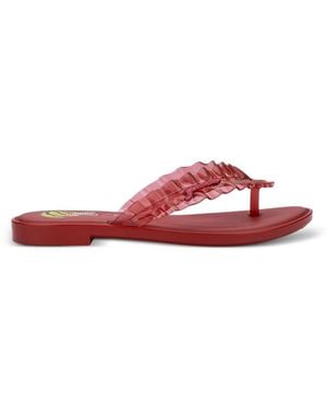 Melissa X Ganni Ruffled Flip Flops - Red