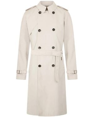 Moorer Double-Breasted Trench Coat - White
