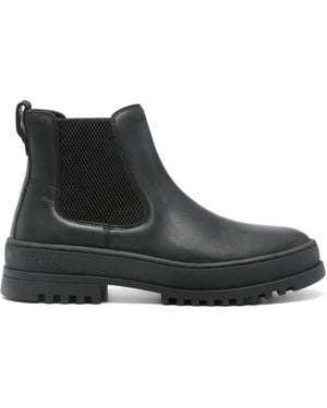 Blauer Chelsea-Boots Aus Leder - Schwarz