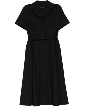 Juun.J Belted Pleated Dress - Black