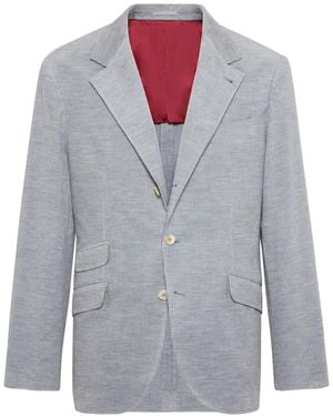 Brunello Cucinelli Blazer A Coste - Grigio