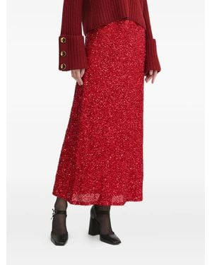 Never Fully Dressed Midirock Mit Pailletten - Rot