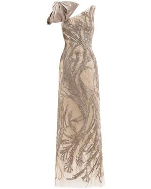 Saiid Kobeisy Vestido largo con lentejuelas bordadas - Neutro