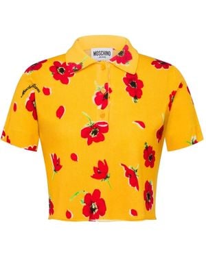 Moschino Cropped Polo Shirt - Orange