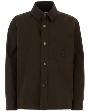 Saint Laurent Logo-Embroidered Cotton Jacket - Black