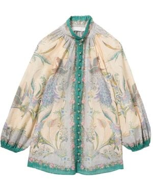 Zimmermann Indra Blouse Met Bloemenprint - Wit