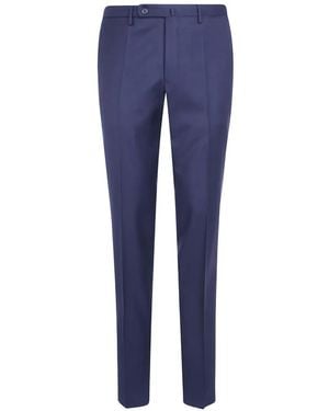 Incotex Straight-Leg Wool Pants - Blue