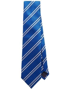 Tom Ford Striped Silk-Jacquard Tie - Blue