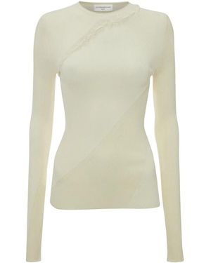 Victoria Beckham Spiral Knitted Top - Natural