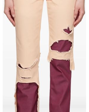 Raf Simons Gelaagde Katoenen Jeans - Rood