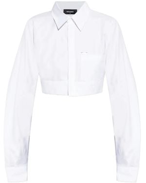 DSquared² Rounded Cropped Shirt - White