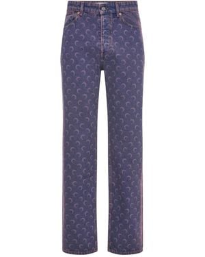 Marine Serre 'Crescent Moon' Jeans - Blau