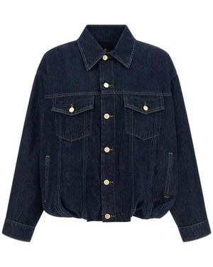 7 For All Mankind Veste Froncée En Jean - Blue