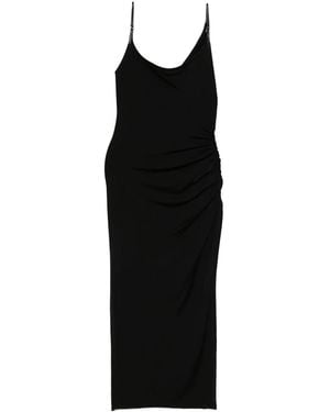 Mugler Asymetrical Buckled Maxi Dress - Black