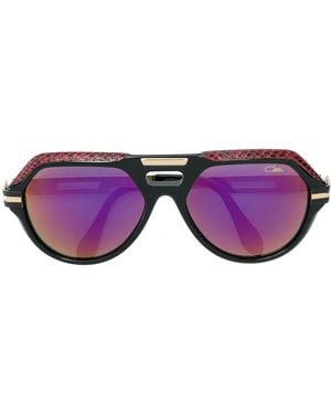 Cazal Gafas De Sol Oversize Con Detalle De Cuero - Morado