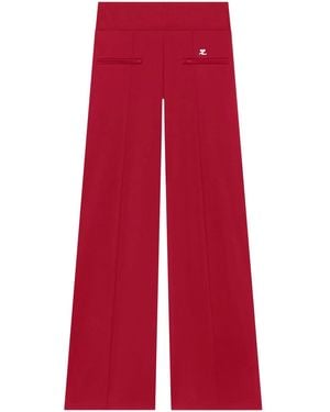 Courreges Pressed Crease Track Trousers - Red