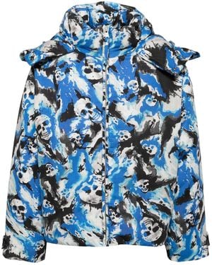 ERL Wattierte Skull Jacke - Blau