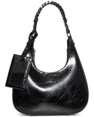 John Richmond Braided-Handle Shoulder Bag - Black