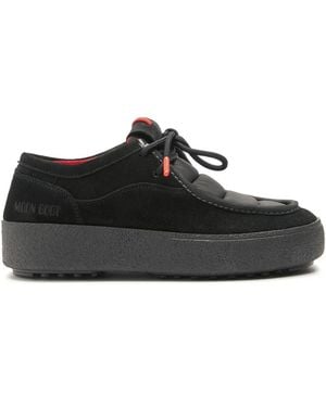 Moon Boot Mtrack Wallaby Panelled Suede Trainers - Black