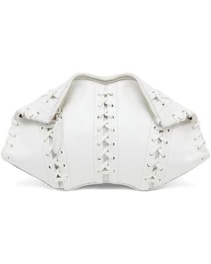 McQueen Manta Lace-Up Clutch Bag - White