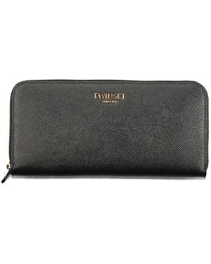 Twinset Grained Zip-Around Wallet - Grey