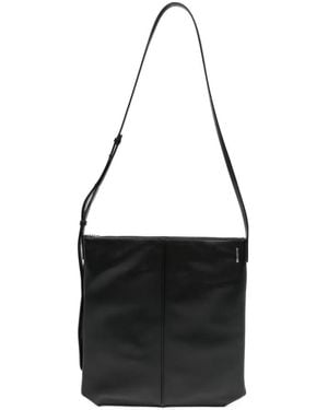 Jil Sander Linea Zip Leather Crossbody Bag - Black