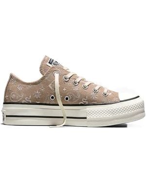 Converse Chuck Taylor All Star Paisley-Embroidered Platform Sneakers - White