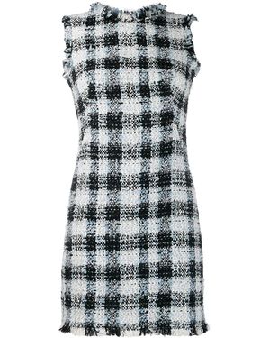 McQueen Bouclé Tweed Mini Dress - Blue