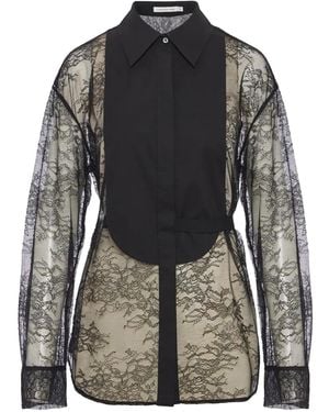Christopher Esber Lace Tuxedo Shirt - Black