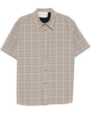 Amaranto Checked Short-Sleeve Shirt - Grey