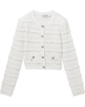 Self-Portrait Cardigan Mit Kristallverzierung - Weiß