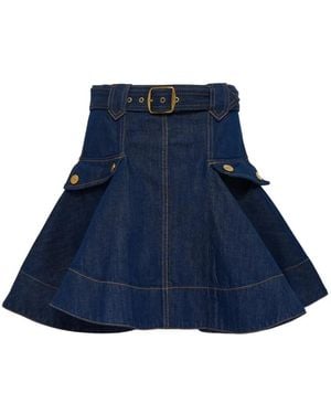 Zimmermann Cargo Belted Mini Skirt - Blue