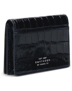 Smythson Mara Croc-Effect Card Case - Black