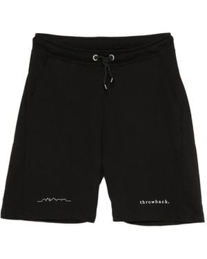 Throwback. Logo-Embroidered Drawstring Shorts - Black