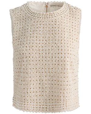 Alice + Olivia Amal Embellished Tank Top - White