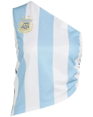 adidas Striped One-Shoulder Top - Blue