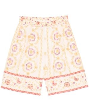 Twinset Short À Fleurs Brodées - Natural