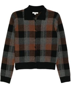 Vince Checked Cardigan - Black