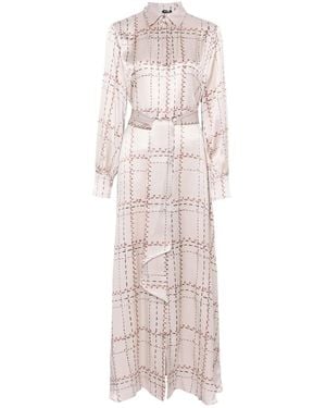 Kiton Printed Silk Shirt Dress - Pink