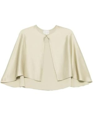 forte_forte Envers Satin-Finish Cape - Natural