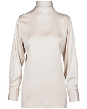 Tessitura Body Couture Open-Back Long-Sleeve Shirt - White