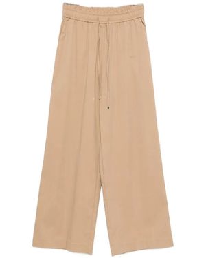 Clips Elasticatd-Waist Pants - Natural