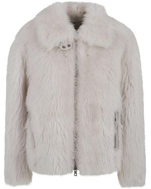 DESA NINETEENSEVENTYTWO Zip-Up Shearling Jacket - Grey